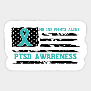 No One Fights Alone PTSD Awareness Sticker